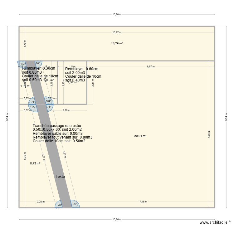 VRD TOURRET. Plan de 6 pièces et 92 m2