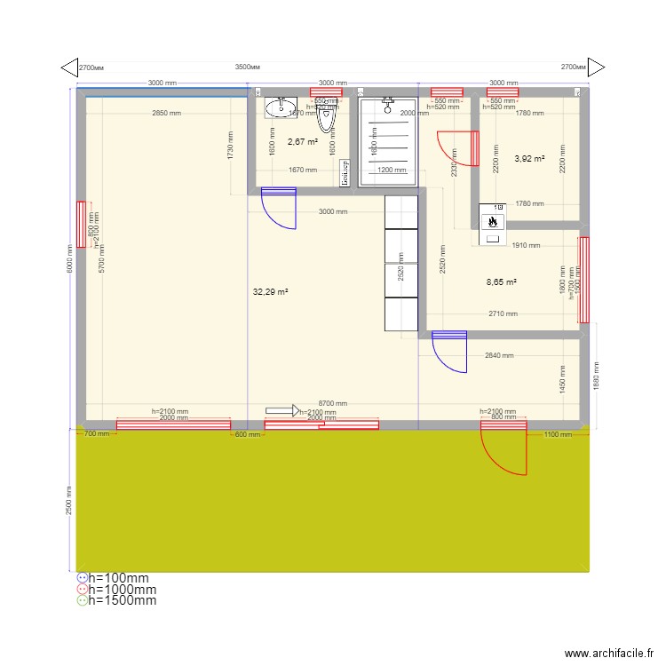 Баня 3 модуля Тверь. Plan de 0 pièce et 0 m2
