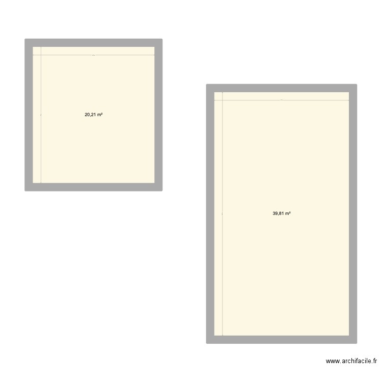 Rez-de-chaussée TILLAC. Plan de 2 pièces et 60 m2