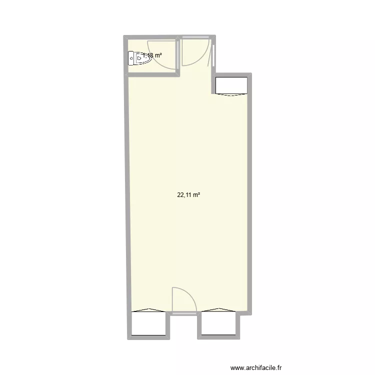 avant travaux. Plan de 2 et 23 m² avant travaux. Plan de 2 et 23 m²