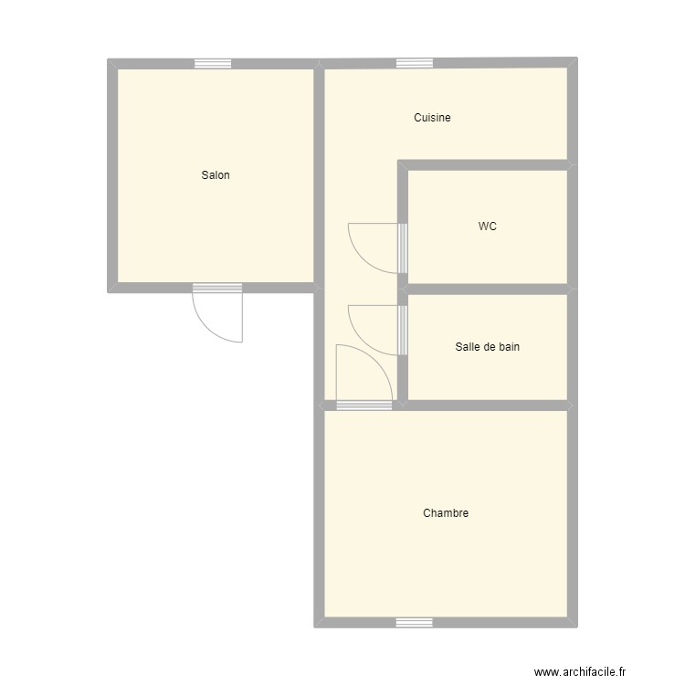 3éme etage. Plan de 5 pièces et 44 m2