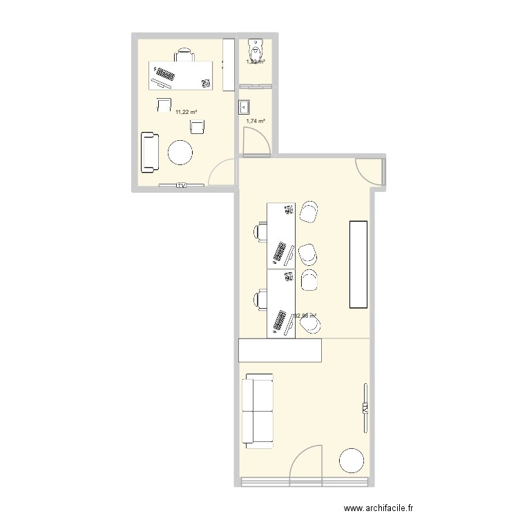 travel together. Plan de 4 pièces et 47 m2