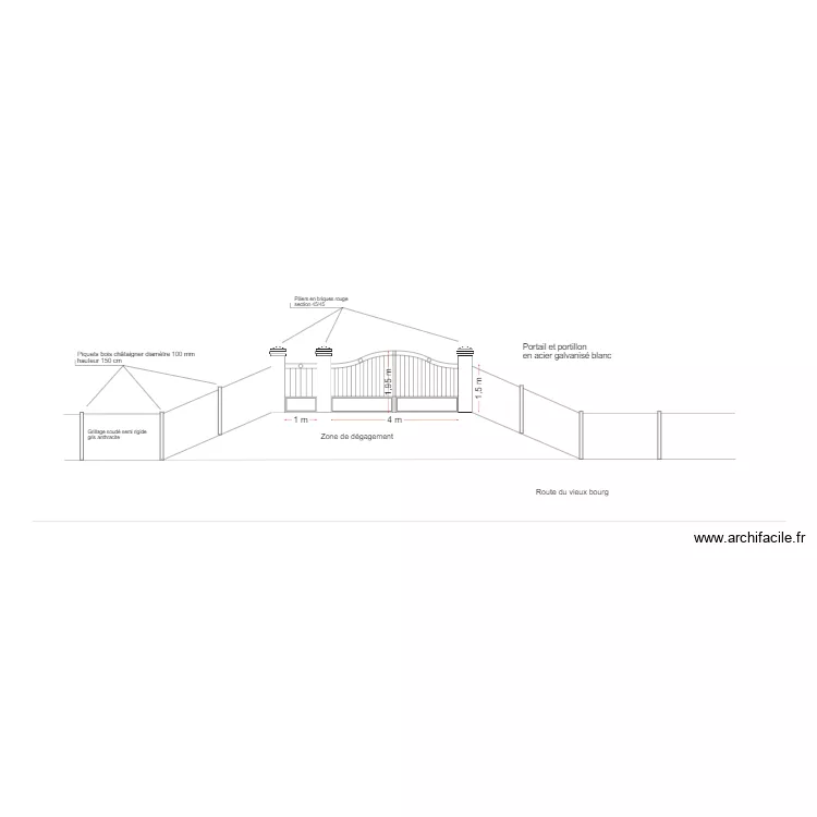piliers portail. Plan de piliers portail. Plan de
