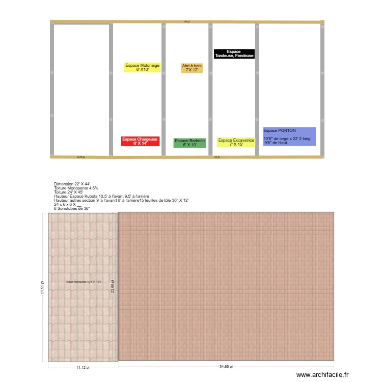 Projet Abri Machinerie. Plan de 0 pièce et 0 m2 Projet Abri Machinerie. Plan de 0 pièce et 0 m2