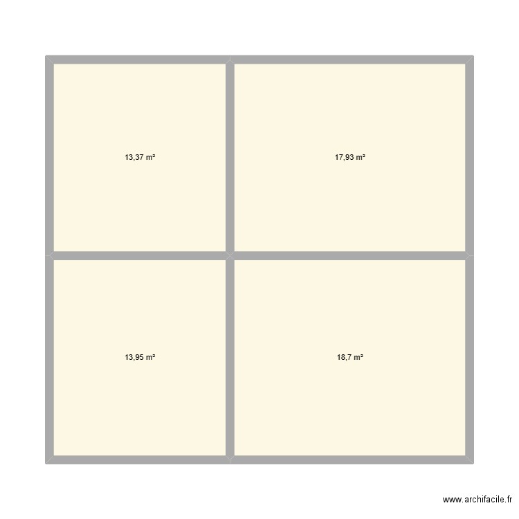 apart rdc . Plan de 4 pièces et 64 m2