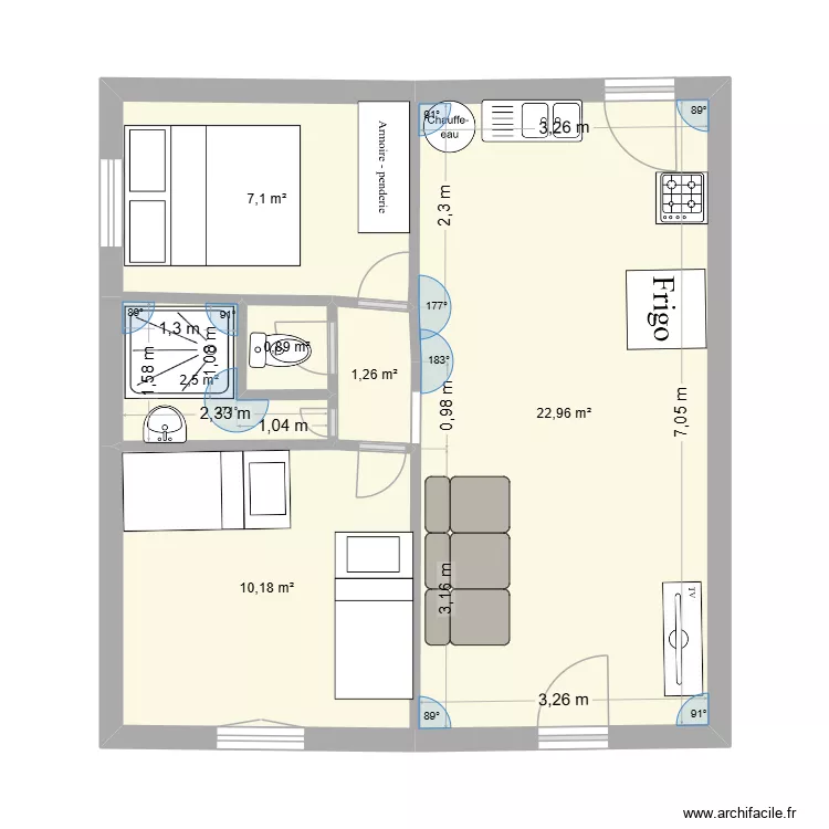 La Baule. Plan de 6 et 45 m² La Baule. Plan de 6 et 45 m²
