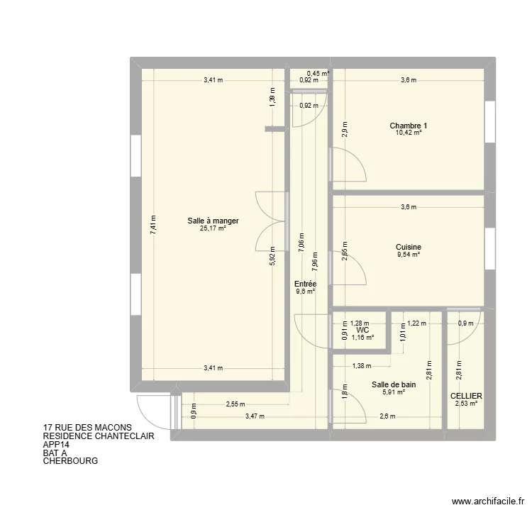 BAT A APP14 RES CHANTECLAIR. Plan de BAT A APP14 RES CHANTECLAIR. Plan de