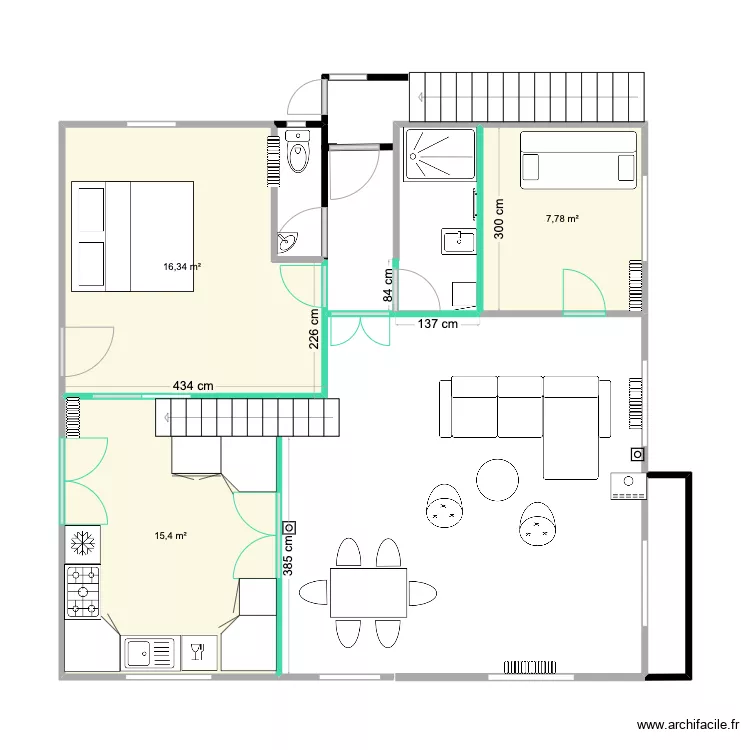 1er &eacute;tage projet 5 - Version pour devis. Plan de 