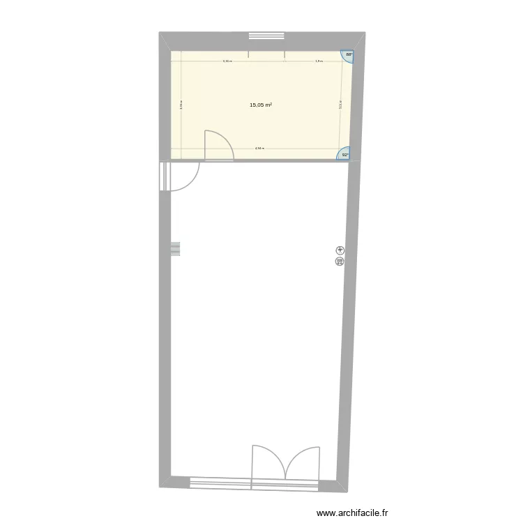 PP 7 BIS test. Plan de 1  et 15 m²