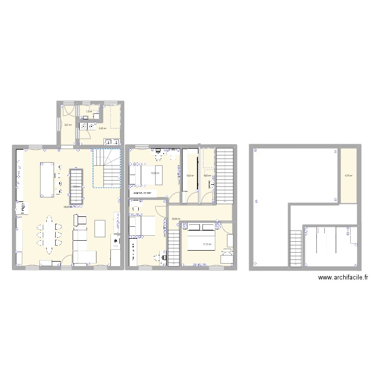 Maison . Plan de 11 pièces et 141 m2
