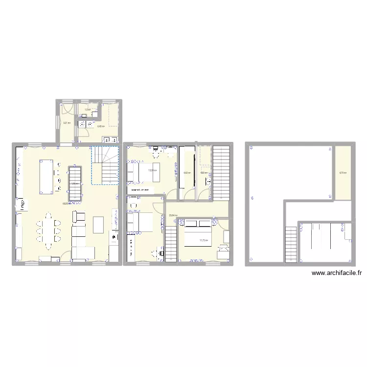 Maison . Plan de 