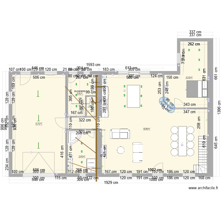 maison ailly. Plan de 16 pièces et 274 m2