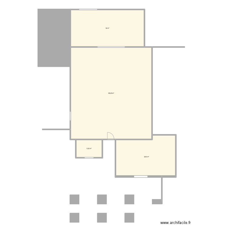 Backrooms. Plan de 4 pièces et 152 m2
