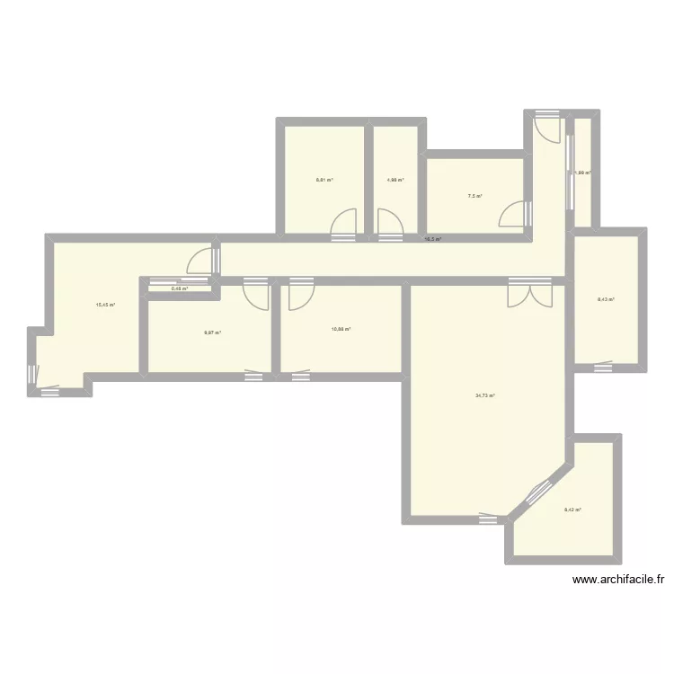 Noisy. Plan de 12  et 128 m²