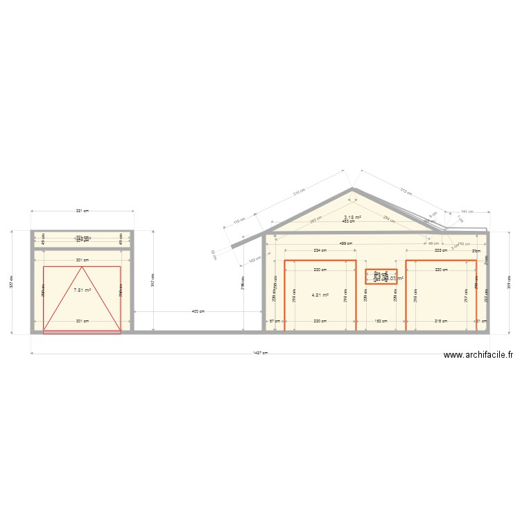 MESCHERS DEF PIGNON NORD AVEC EMPLACEMENT VERANDA. Plan de 6 pièces et 33 m2