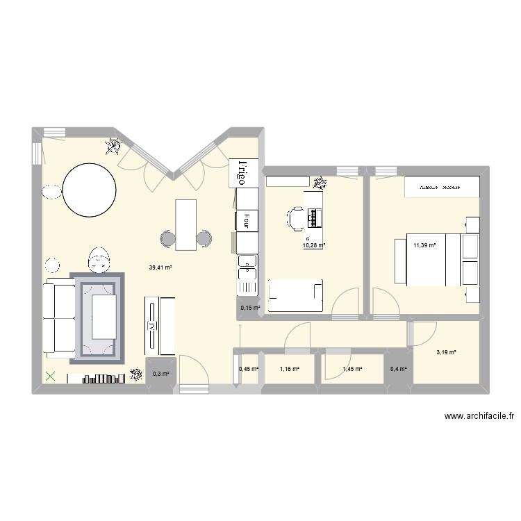 Mag's home v2. Plan de 10 pièces et 68 m2