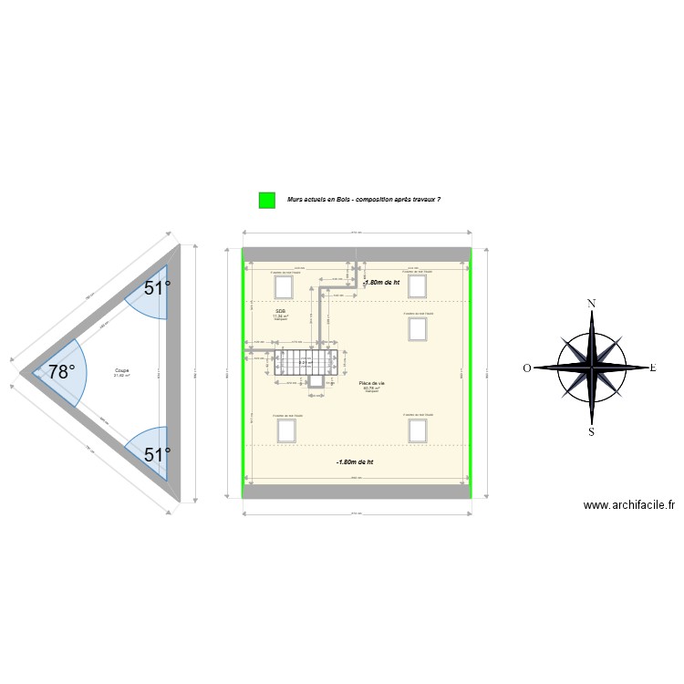 ML25003630 . Plan de 5 pièces et 96 m2