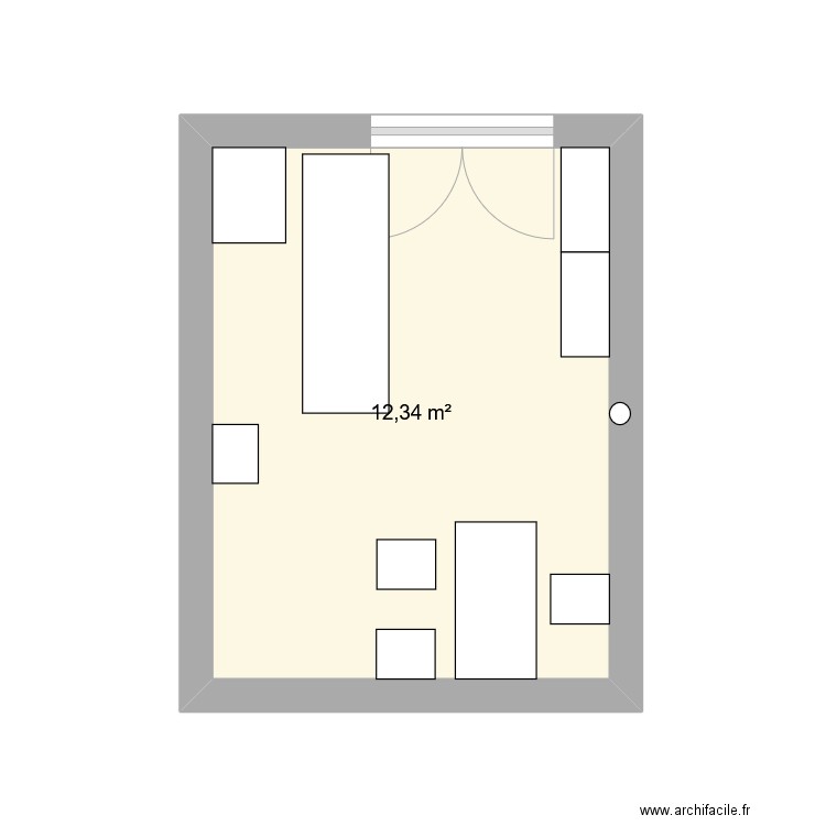Cab. Plan de 1 pièce et 12 m2