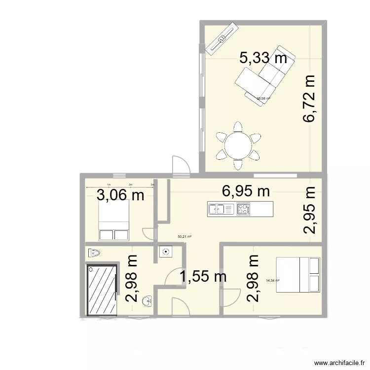rdc. Plan de 3  et 101 m²
