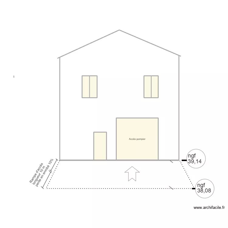 coupe entr&eacute;e. Plan de 