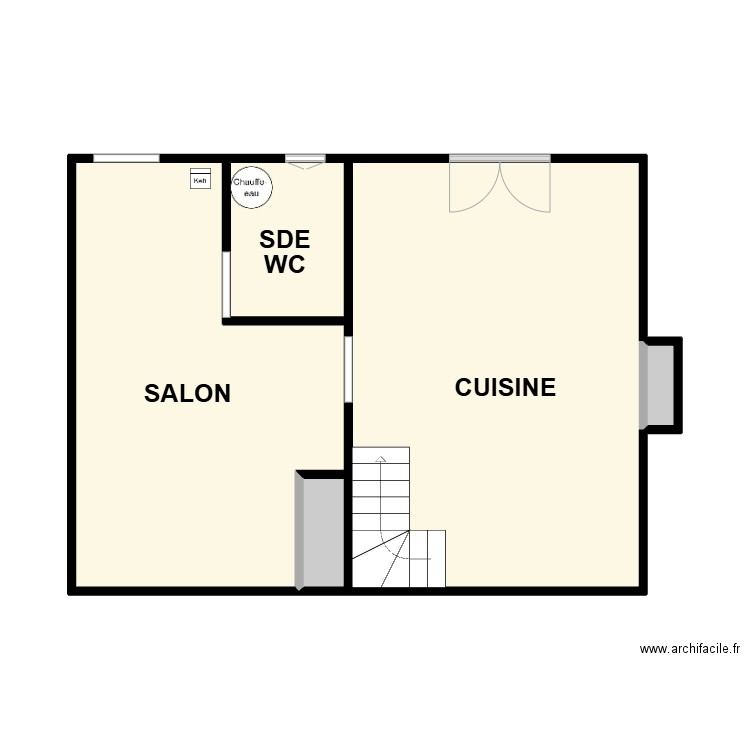 saquet t2 N°1. Plan de 5 pièces et 46 m2