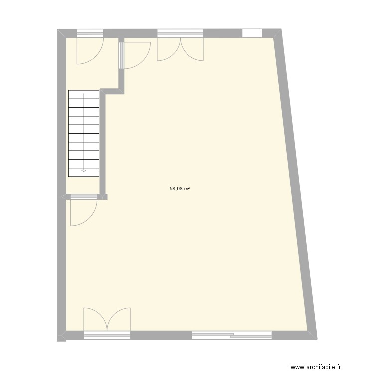 PROJET RDC ASPIRAN. Plan de 1 pièce et 59 m2