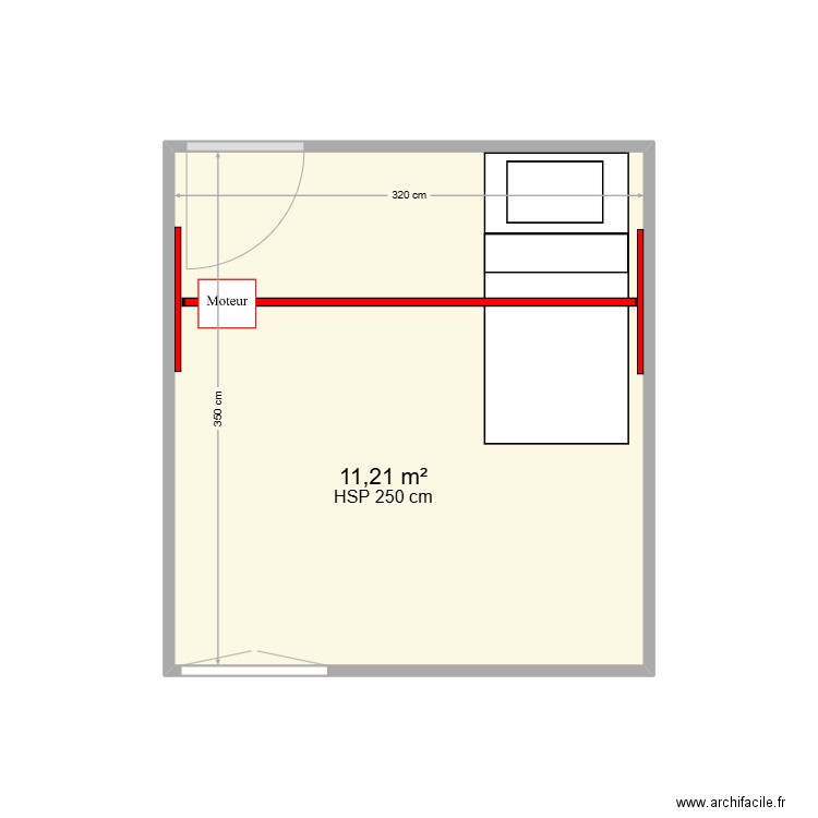 KLEINHENTZ. Plan de 1 pièce et 11 m2