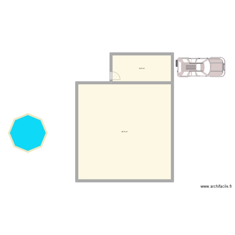 maison. Plan de 2 pièces et 109 m2