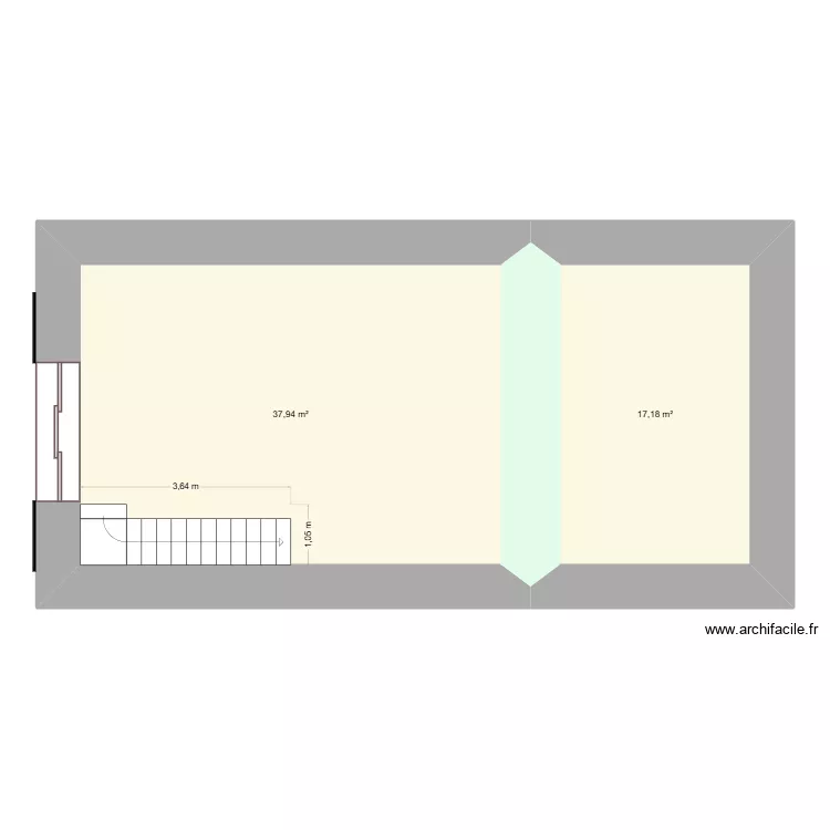 rdc bourguet. Plan de 2  et 55 m²