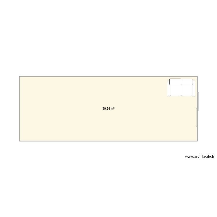 Appartement Clément 2.5. Plan de 1 pièce et 30 m2