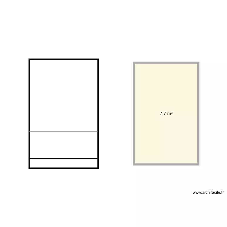 Casier tri. Plan de 1 pièce et 8 m² Casier tri. Plan de 1 pièce et 8 m²