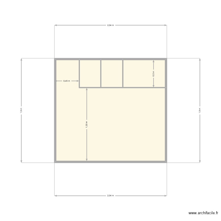 DRESSING 5. Plan de 4 pièces et 4 m2