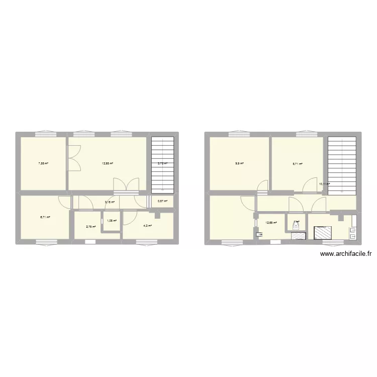 VLB 0224 2&egrave;me &eacute;tage. Plan de 