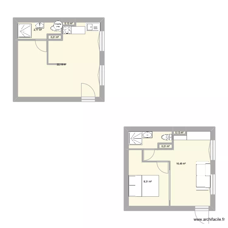 boutry. Plan de 8  et 50 m²