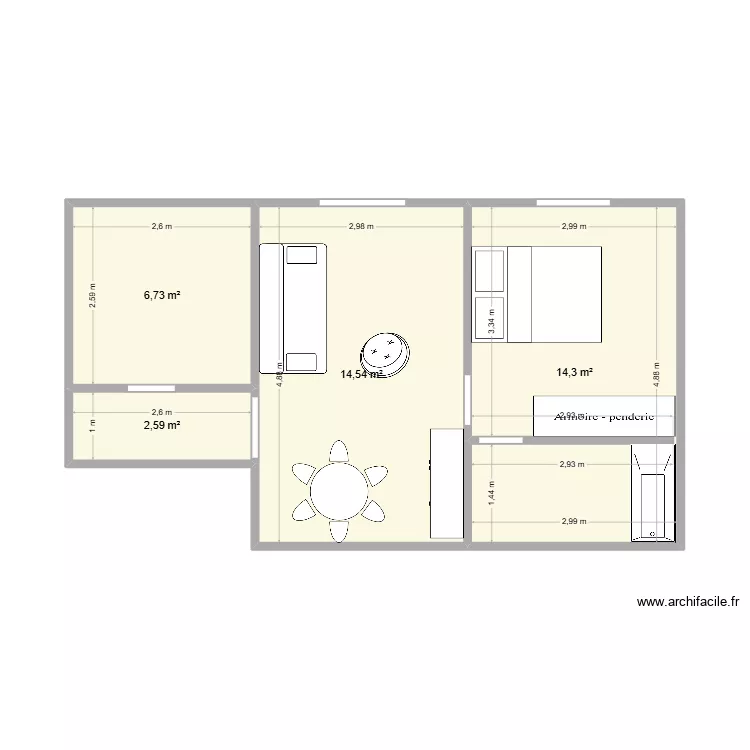 COGOLIN VERSION 2. Plan de 4  et 38 m²