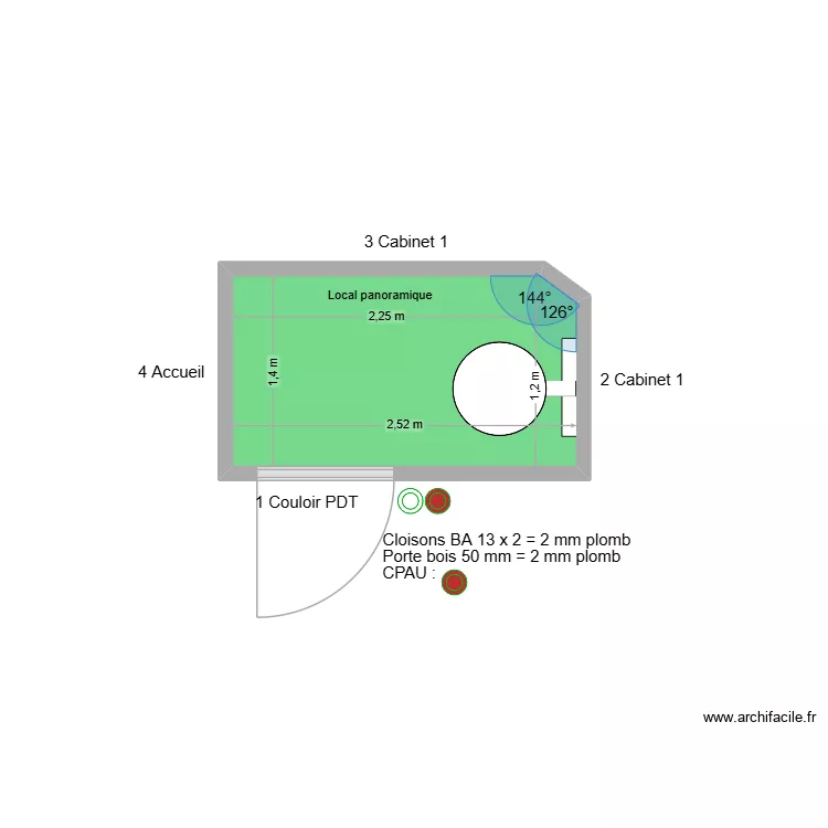 31728 Local panoramique. Plan de 1  et 3 m²