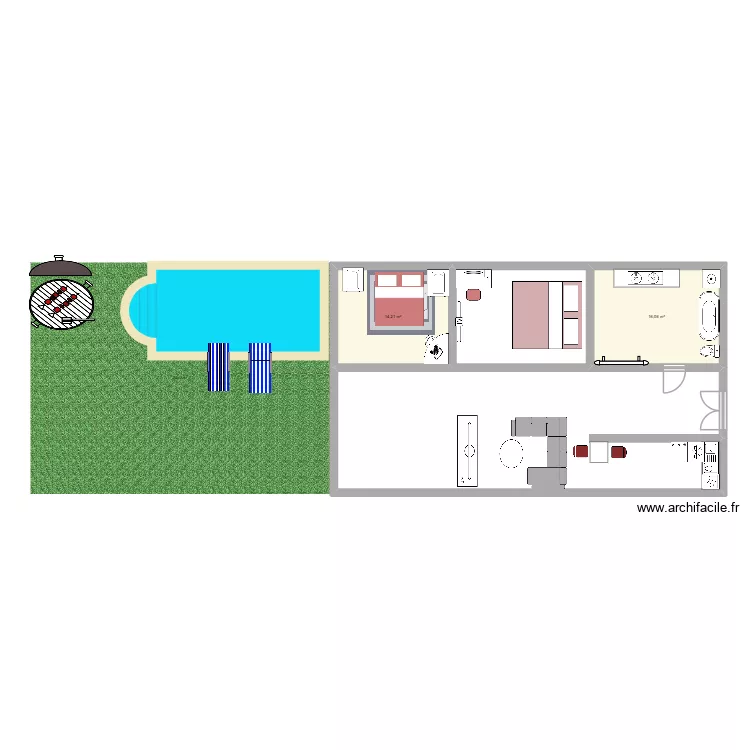 maison. Plan de 2  et 30 m²