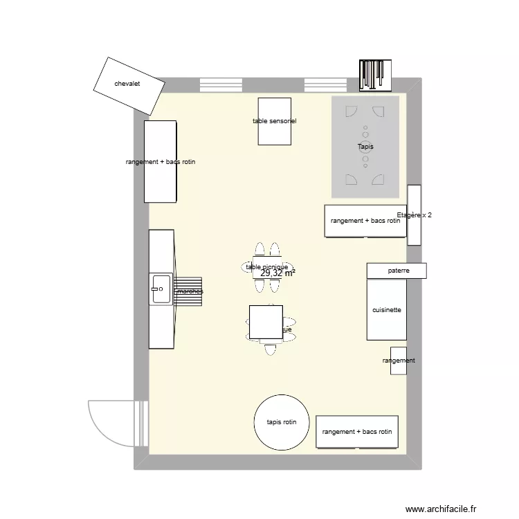 milieu de vie 2.0. Plan de 1  et 29 m²