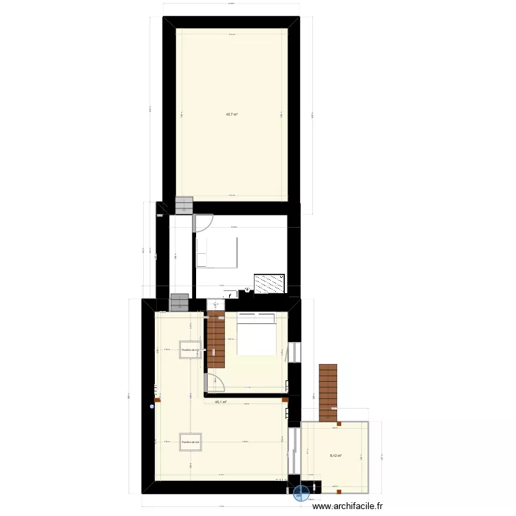 GCECURIE. Plan de 3  et 96 m²