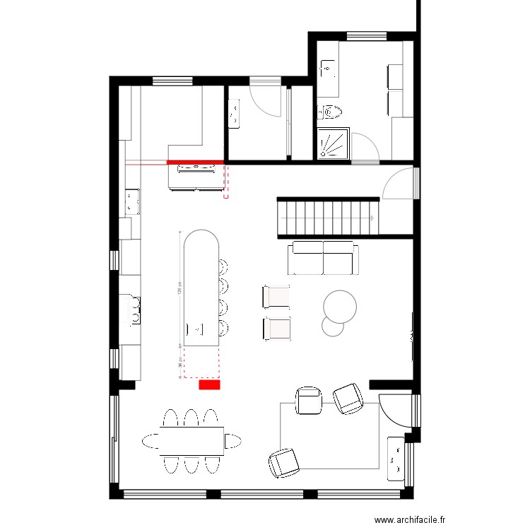 Lefr Clo Rdch. Plan de 3 pièces et 93 m2