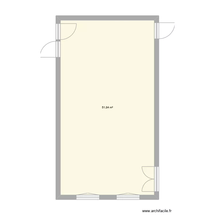 Salle Bidault am&eacute;nag&eacute;e. Plan de 1  et 52 m²