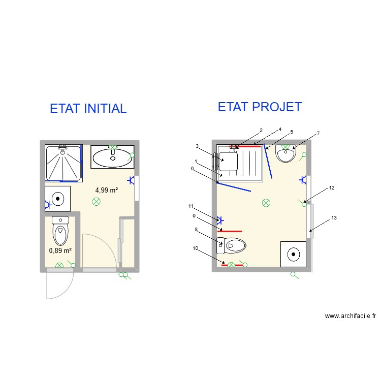 CARIA. Plan de 3 pièces et 12 m2