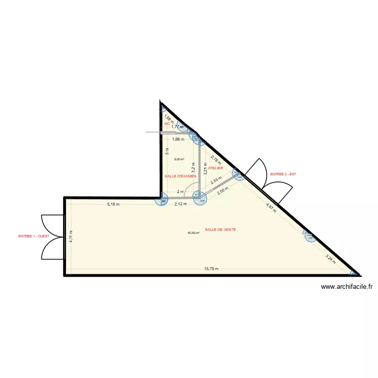 plan local triangle 70m² vv2. Plan de 2 et 69 m² plan local triangle 70m² vv2. Plan de 2 et 69 m²