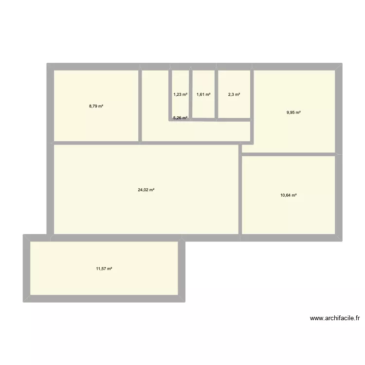 Maison Bosroumois. Plan de 9 pièces et 75 m²