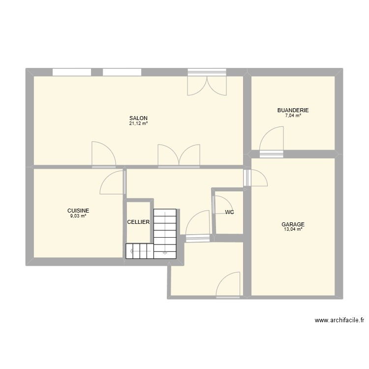 VERNET 1. Plan de 6 pièces et 53 m2