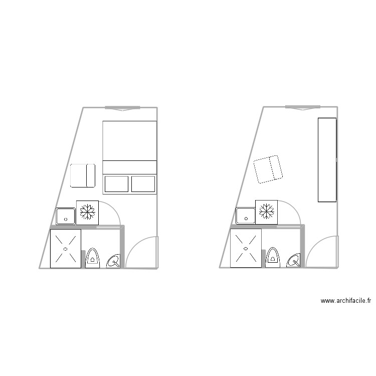 Studio. Plan de 0 pièce et 0 m2