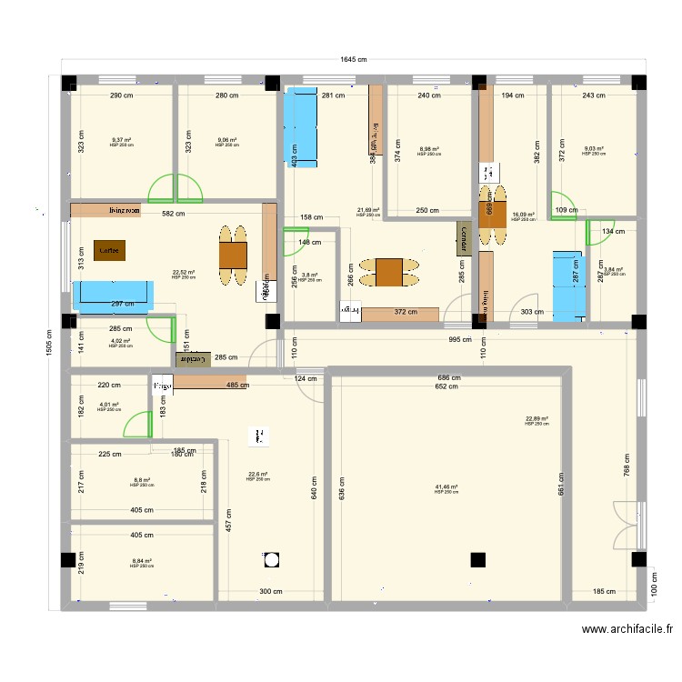 4th Floor. Plan de 11 pièces et 219 m2