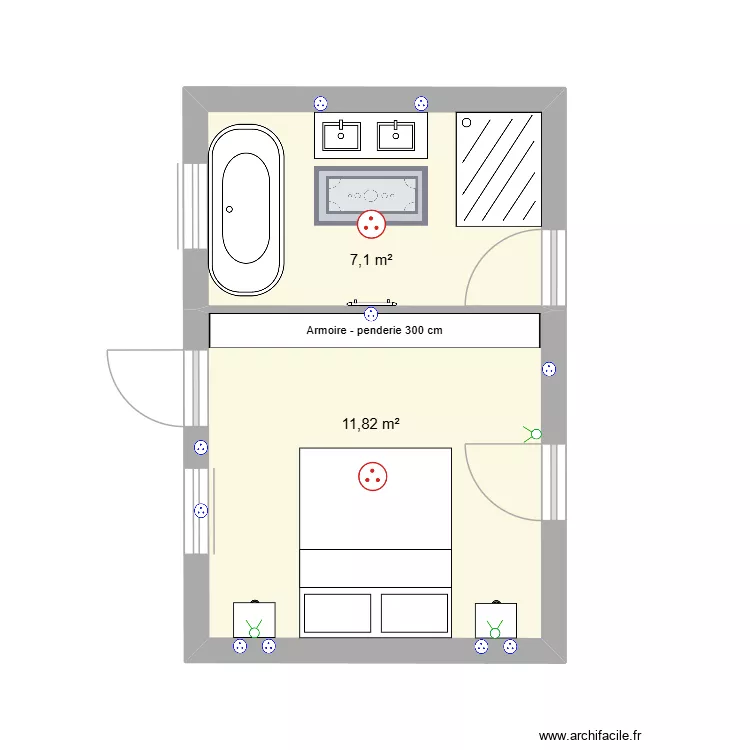 maison &eacute;lectricit&eacute;. Plan de 2  et 19 m²