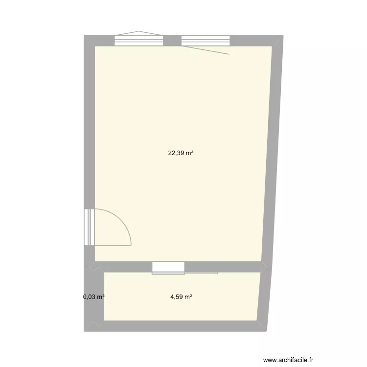Studio. Plan de 3 Pièces et 27 m² Studio. Plan de 3 Pièces et 27 m²