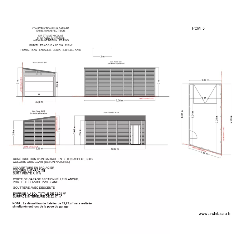 PCMI 5 NICOLAS v2. Plan de 1 pièce et 22 m²